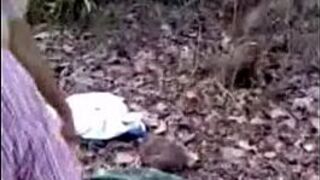 Indian amateur desi sex in public forest porn video